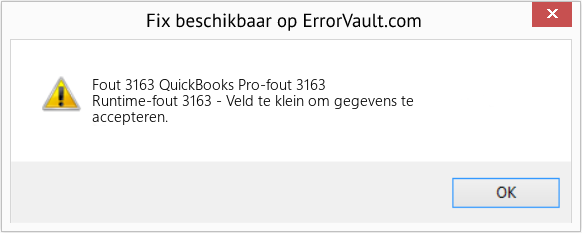 Fix QuickBooks Pro-fout 3163 (Fout Fout 3163)