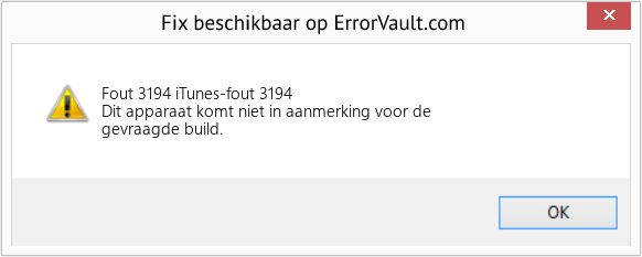 Fix iTunes-fout 3194 (Fout Fout 3194)