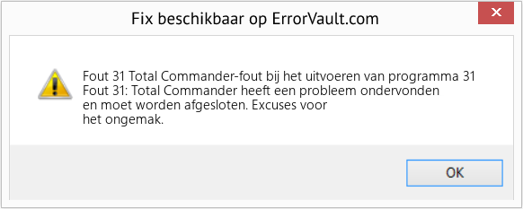 Download Fout <?php echo $nummer; ?> (Total Commander-fout bij het uitvoeren van programma 31) Reparatie Tool Fix Total Commander-fout bij het uitvoeren van programma 31 (Fout Fout 31)