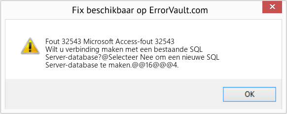 Fix Microsoft Access-fout 32543 (Fout Fout 32543)