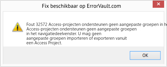 Download Fout <?php echo $nummer; ?> (Access-projecten ondersteunen geen aangepaste groepen in het navigatiedeelvenster) Reparatie Tool Fix Access-projecten ondersteunen geen aangepaste groepen in het navigatiedeelvenster (Fout Fout 32572)