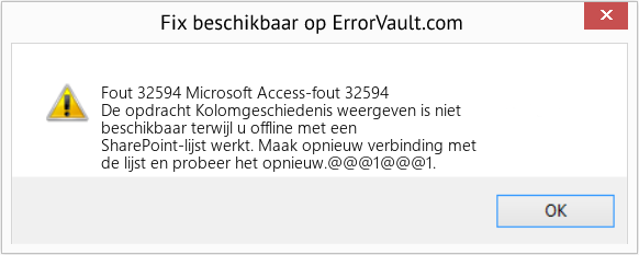 Fix Microsoft Access-fout 32594 (Fout Fout 32594)