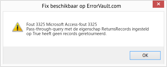 Download Fout <?php echo $nummer; ?> (Microsoft Access-fout 3325) Reparatie Tool Fix Microsoft Access-fout 3325 (Fout Fout 3325)