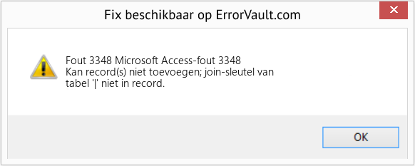 Fix Microsoft Access-fout 3348 (Fout Fout 3348)