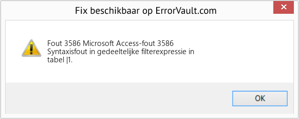 Fix Microsoft Access-fout 3586 (Fout Fout 3586)