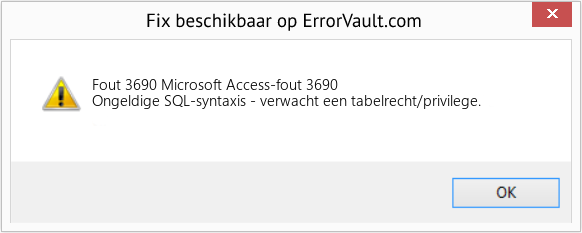 Fix Microsoft Access-fout 3690 (Fout Fout 3690)