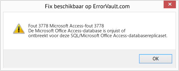 Fix Microsoft Access-fout 3778 (Fout Fout 3778)