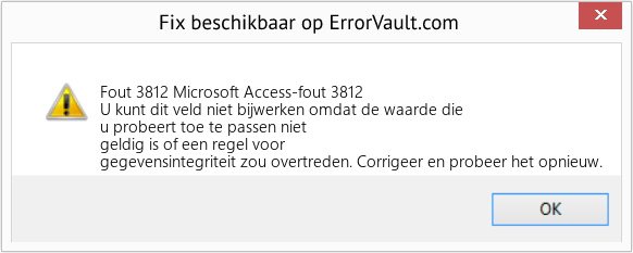 Fix Microsoft Access-fout 3812 (Fout Fout 3812)