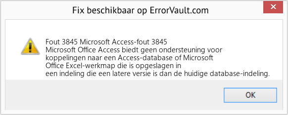 Fix Microsoft Access-fout 3845 (Fout Fout 3845)