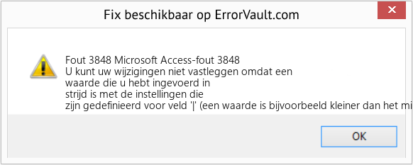 Download Fout <?php echo $nummer; ?> (Microsoft Access-fout 3848) Reparatie Tool Fix Microsoft Access-fout 3848 (Fout Fout 3848)