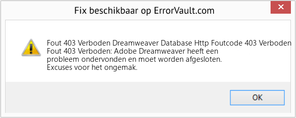 Fix Dreamweaver Database Http Foutcode 403 Verboden (Fout Fout 403 Verboden)