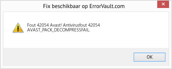 Fix Avast! Antivirusfout 42054 (Fout Fout 42054)