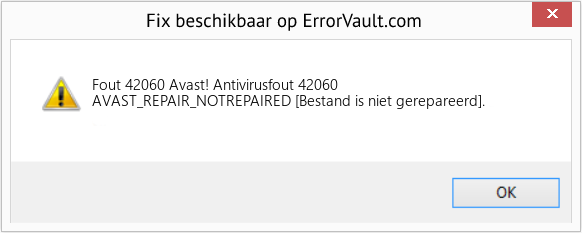 Fix Avast! Antivirusfout 42060 (Fout Fout 42060)
