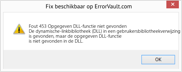Fix Opgegeven DLL-functie niet gevonden (Fout Fout 453)