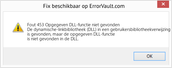 Download Fout <?php echo $nummer; ?> (Opgegeven DLL-functie niet gevonden) Reparatie Tool Fix Opgegeven DLL-functie niet gevonden (Fout Fout 453)