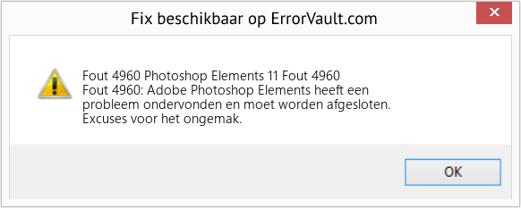 Download Fout <?php echo $nummer; ?> (Photoshop Elements 11 Fout 4960) Reparatie Tool Fix Photoshop Elements 11 Fout 4960 (Fout Fout 4960)