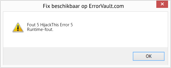 Fix HijackThis Error 5 (Fout Fout 5)