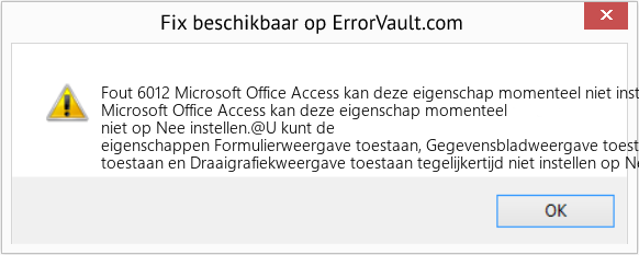 Fix Microsoft Office Access kan deze eigenschap momenteel niet instellen op Nee (Fout Fout 6012)