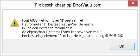 Download Fout <?php echo $nummer; ?> (Het formulier '|1' bestaat niet) Reparatie Tool Fix Het formulier '|1' bestaat niet (Fout Fout 6033)