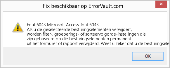 Fix Microsoft Access-fout 6043 (Fout Fout 6043)