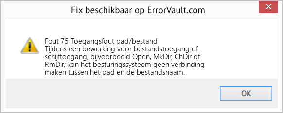 Download Fout <?php echo $nummer; ?> (Toegangsfout pad/bestand) Reparatie Tool Fix Toegangsfout pad/bestand (Fout Fout 75)