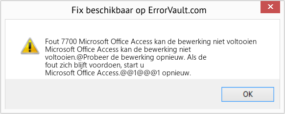Fix Microsoft Office Access kan de bewerking niet voltooien (Fout Fout 7700)