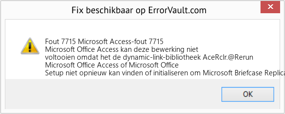 Fix Microsoft Access-fout 7715 (Fout Fout 7715)