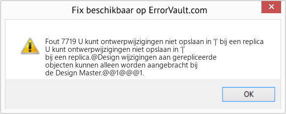 Fix U kunt ontwerpwijzigingen niet opslaan in '|' bij een replica (Fout Fout 7719)
