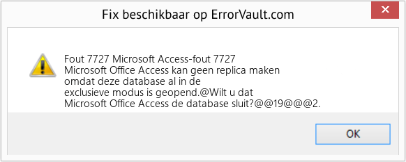 Fix Microsoft Access-fout 7727 (Fout Fout 7727)