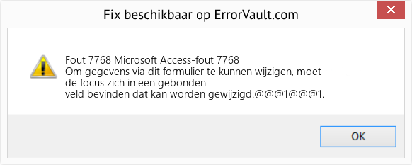 Fix Microsoft Access-fout 7768 (Fout Fout 7768)