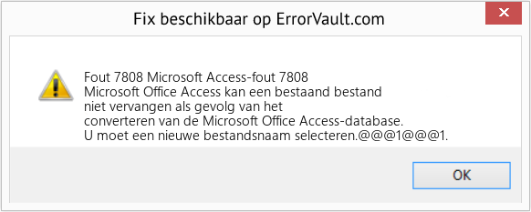 Fix Microsoft Access-fout 7808 (Fout Fout 7808)