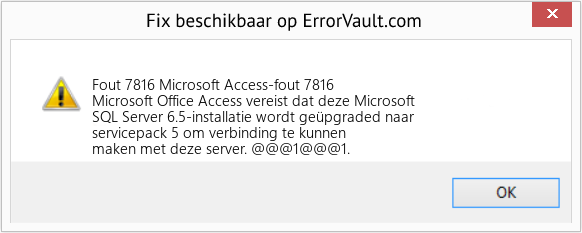 Fix Microsoft Access-fout 7816 (Fout Fout 7816)