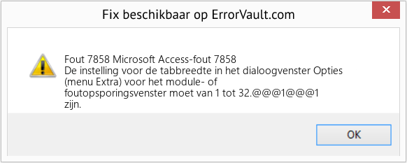 Fix Microsoft Access-fout 7858 (Fout Fout 7858)