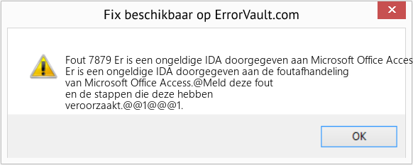 Fix Er is een ongeldige IDA doorgegeven aan Microsoft Office Access-foutafhandeling (Fout Fout 7879)