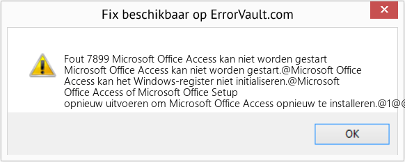 Fix Microsoft Office Access kan niet worden gestart (Fout Fout 7899)