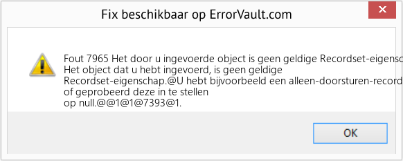 Fix Het door u ingevoerde object is geen geldige Recordset-eigenschap (Fout Fout 7965)