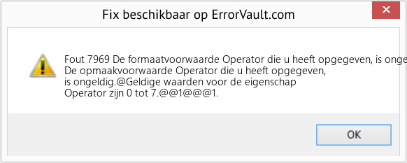 Fix De formaatvoorwaarde Operator die u heeft opgegeven, is ongeldig (Fout Fout 7969)