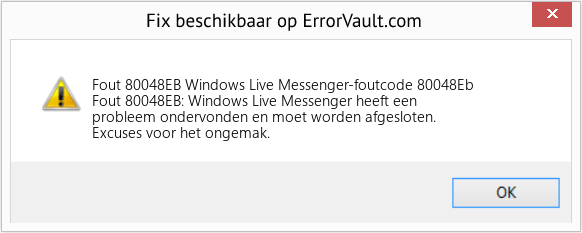 Fix Windows Live Messenger-foutcode 80048Eb (Fout Fout 80048EB)