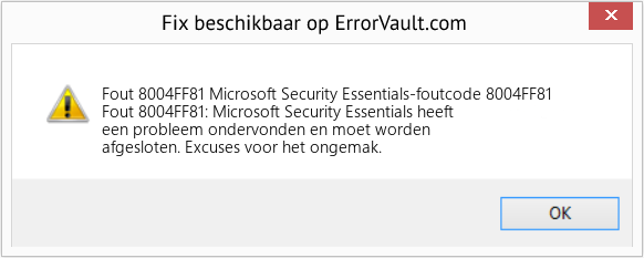 Download Fout <?php echo $nummer; ?> (Microsoft Security Essentials-foutcode 8004FF81) Reparatie Tool Fix Microsoft Security Essentials-foutcode 8004FF81 (Fout Fout 8004FF81)