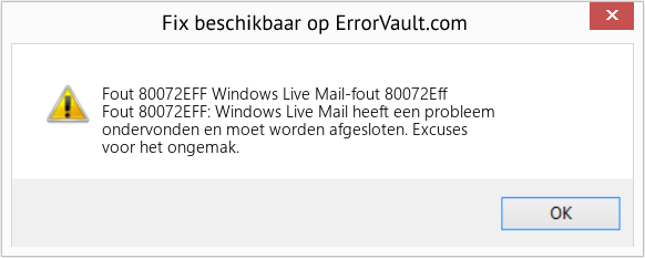 Fix Windows Live Mail-fout 80072Eff (Fout Fout 80072EFF)