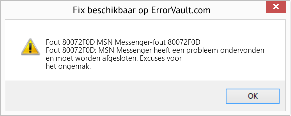 Download Fout <?php echo $nummer; ?> (MSN Messenger-fout 80072F0D) Reparatie Tool Fix MSN Messenger-fout 80072F0D (Fout Fout 80072F0D)