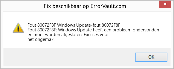 Fix Windows Update-fout 80072F8F (Fout Fout 80072F8F)