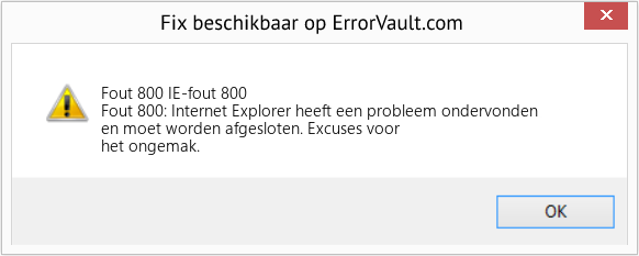 Fix IE-fout 800 (Fout Fout 800)