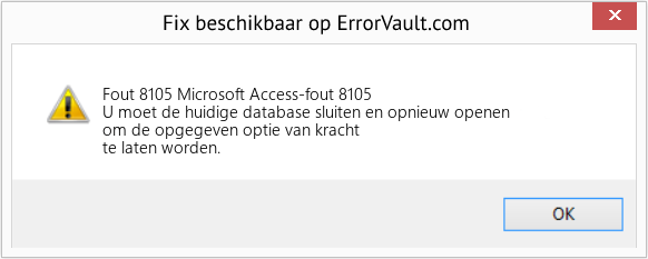 Fix Microsoft Access-fout 8105 (Fout Fout 8105)