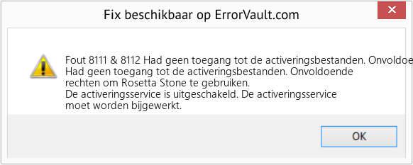 Fix Had geen toegang tot de activeringsbestanden. Onvoldoende rechten om Rosetta Stone te gebruiken (Fout Fout 8111 & 8112)
