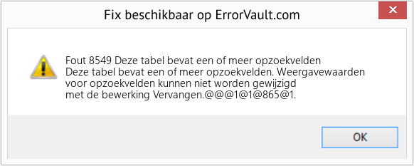 Download Fout <?php echo $nummer; ?> (Deze tabel bevat een of meer opzoekvelden) Reparatie Tool Fix Deze tabel bevat een of meer opzoekvelden (Fout Fout 8549)