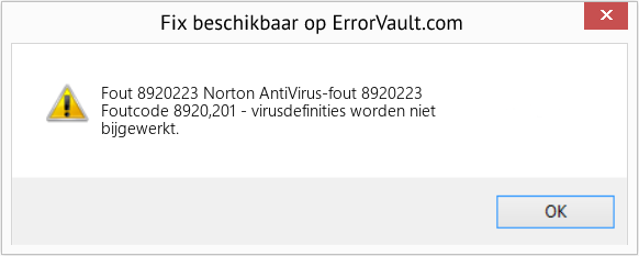 Fix Norton AntiVirus-fout 8920223 (Fout Fout 8920223)