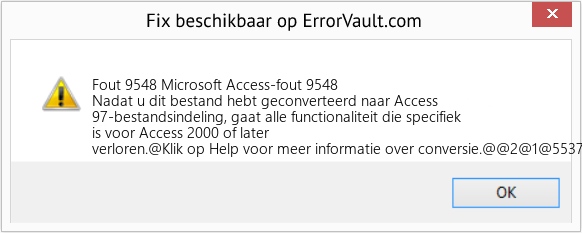 Fix Microsoft Access-fout 9548 (Fout Fout 9548)