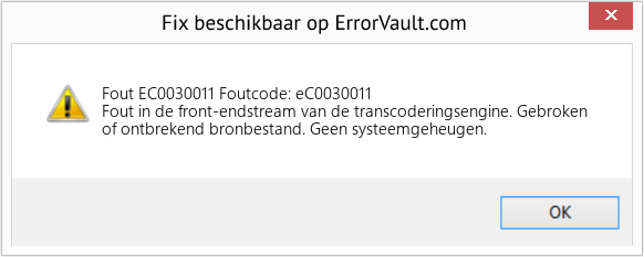 Fix Foutcode: eC0030011 (Fout Fout EC0030011)
