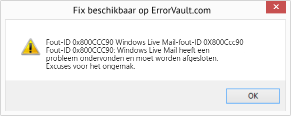 Fix Windows Live Mail-fout-ID 0X800Ccc90 (Fout Fout-ID 0x800CCC90)